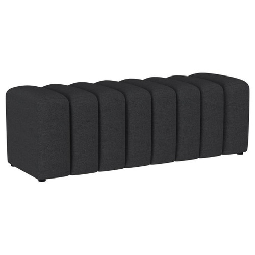 Summer - Fabric Upholstered Tufted Accent Bench - Charcoal