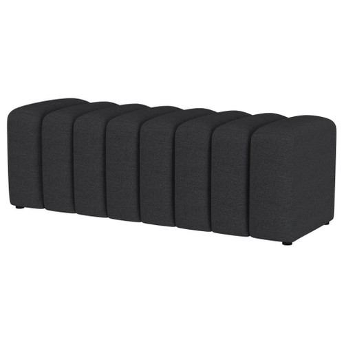 Summer - Fabric Upholstered Tufted Accent Bench - Charcoal