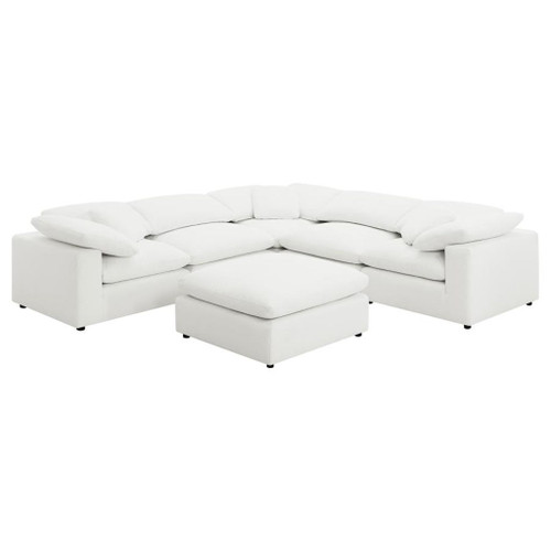 Raleigh - 6 Piece Upholstered Modular Sectional - Ivory