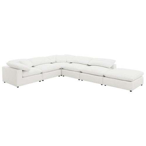 Raleigh - 6 Piece Boucle Upholstered Modular Sectional - Ivory