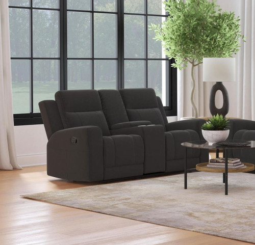 Brentwood - Upholstered Motion Reclining Loveseat - Dark Charcoal