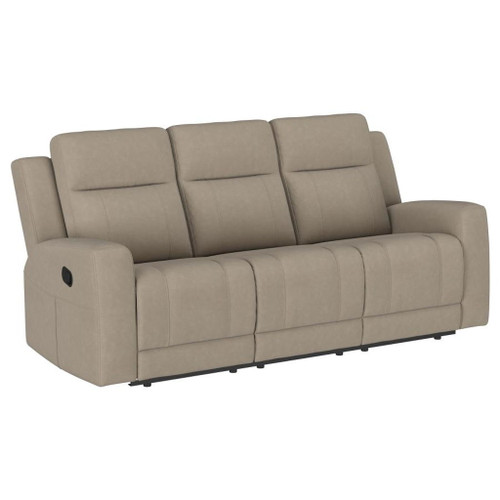 Brentwood - 2 Piece Upholstered Reclining Sofa Set - Taupe