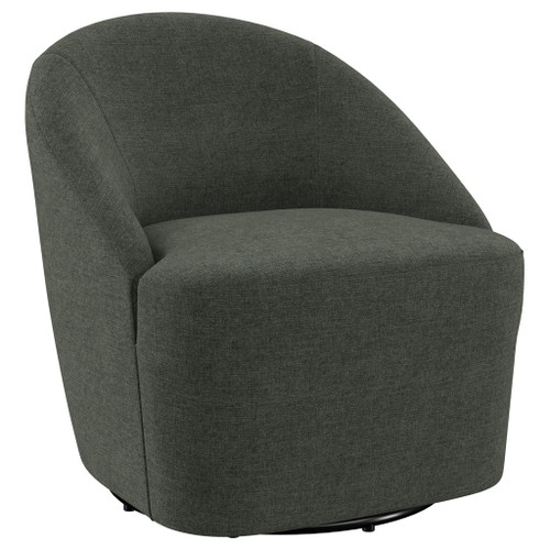 Leon - Upholstered Barrel Accent Swivel Chair - Hunter Green