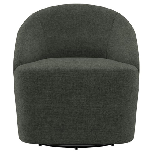 Leon - Upholstered Barrel Accent Swivel Chair - Hunter Green