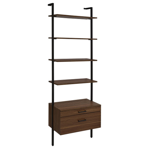 Owens - 4-Shelf Storage Wall Bookshelf - Walnut