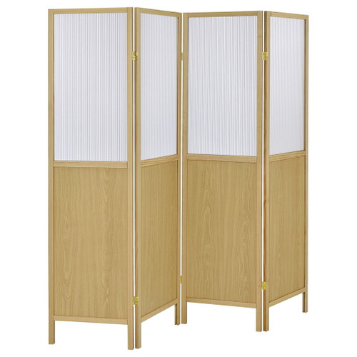 Mattison - 4-Panel Room Divider Folding Shoji Screen - Natural