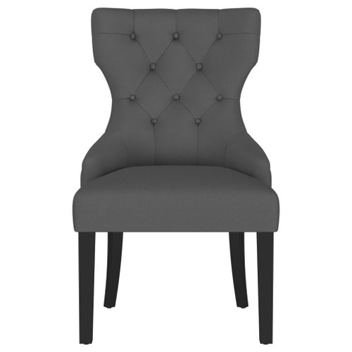 Baney - Fabric Upholstered Dining Side Chair - Gray And Black