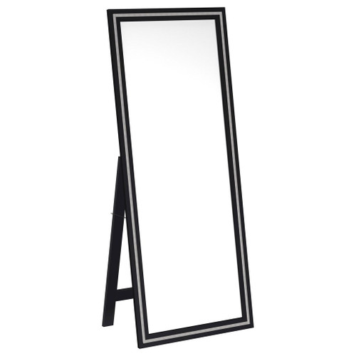 Windrose - Tempered LED Standing Mirror - Black