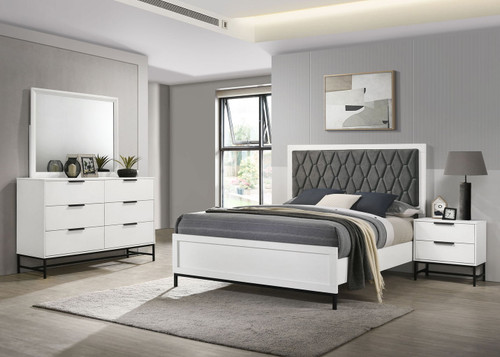 Sonora - 4 Piece Eastern King Bedroom Set - White