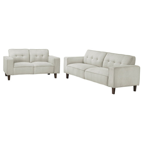 Deerhurst - 2 Piece Upholstered Track Arm Sofa Set - Greige
