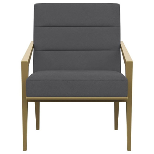 Kirra - Upholstered Metal Arm Accent Chair - Dark Gray