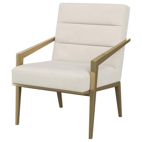 Kirra - Upholstered Metal Arm Accent Chair - Cream