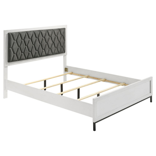 Sonora - Queen Upholstered Panel Bed - White