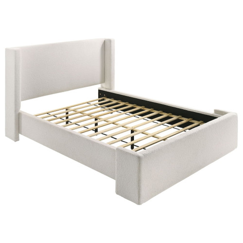 Alamosa - Boucle Upholstered Queen Wingback Bed - White