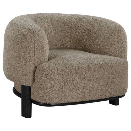 Lawler - Upholstered Barrel Back Accent Chair - Mushroom