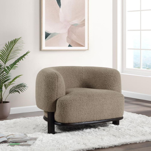 Lawler - Upholstered Barrel Back Accent Chair - Mushroom