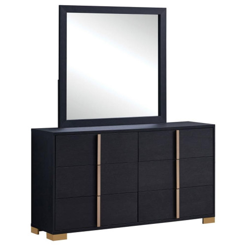 Marceline - 6-Drawer Dresser With Mirror - Black