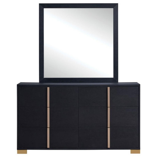 Marceline - 6-Drawer Dresser With Mirror - Black