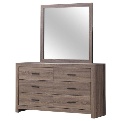Brantford - 6-Drawer Dresser With Mirror - Barrel Oak