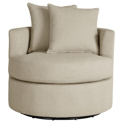 Debbie - Upholstered Swivel Accent Chair - Camel