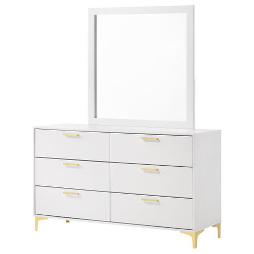 Kendall - 6-Drawer Dresser With Mirror - White