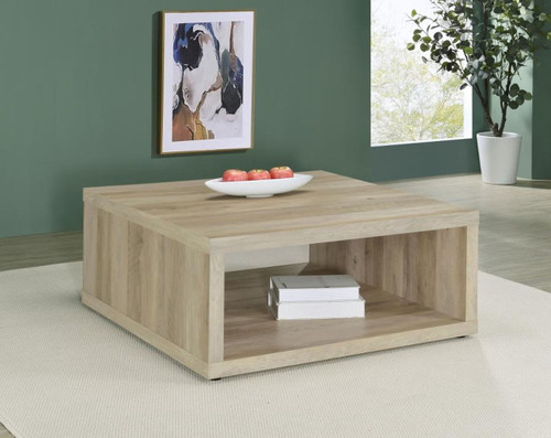Frisco - Square Engineered Wood Coffee Table - Distressed Pine