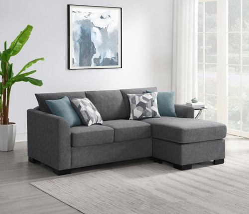 Storey - Upholstered Sleeper Sectional Chaise Sofa - Gray