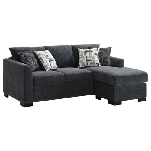 Storey - Upholstered Sleeper Sectional Chaise Sofa - Dark Gray