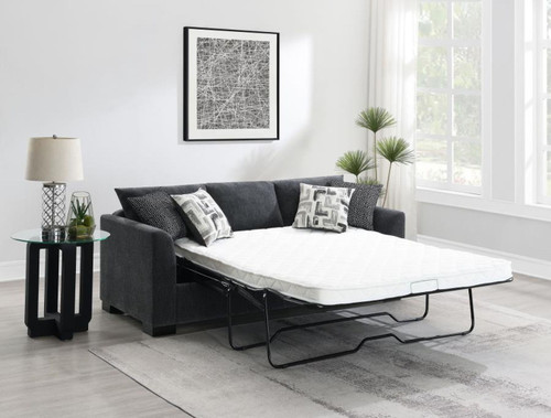 Storey - Upholstered Sleeper Sectional Chaise Sofa - Dark Gray