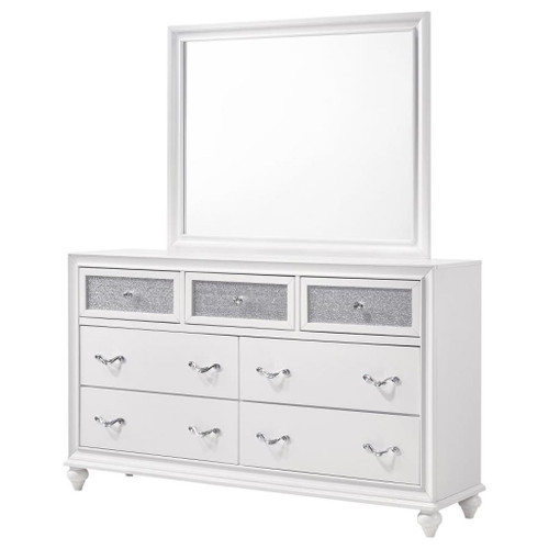 Barzini - 7-Drawer Dresser With Mirror - White