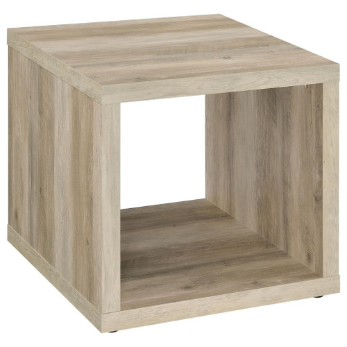 Frisco - Square Engineered Wood Side End Table - Distressed Pine