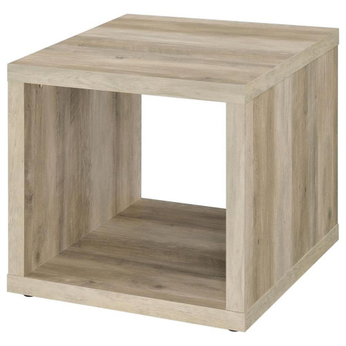 Frisco - Square Engineered Wood Side End Table - Distressed Pine