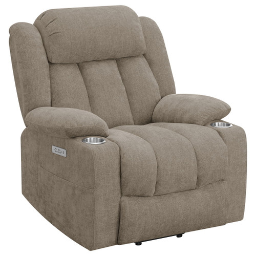 Houston - Upholstered Power Lift Recliner Chair - Camel