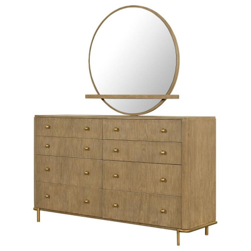Arini - 8-Drawer Dresser With Mirror - Sand Wash