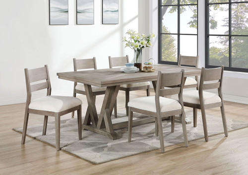 Cornelia - 7 Piece Rectangular Dining Table Set - Coastal Gray