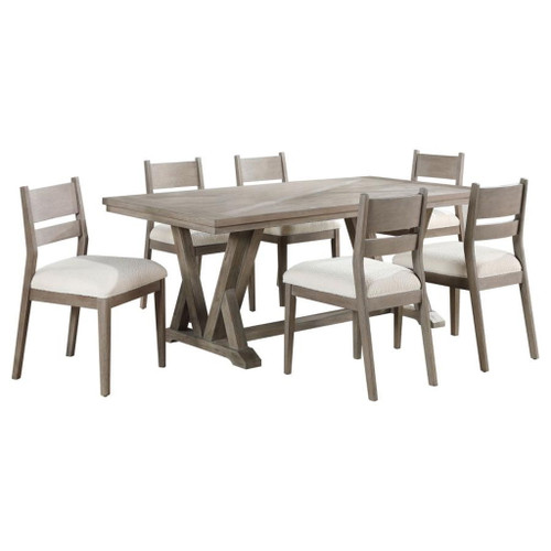 Cornelia - 7 Piece Rectangular Dining Table Set - Coastal Gray