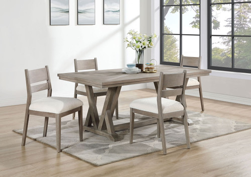 Cornelia - 5 Piece Rectangular Dining Table Set - Coastal Gray