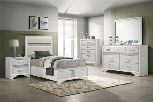 Miranda - 5 Piece Twin Bedroom Set - White