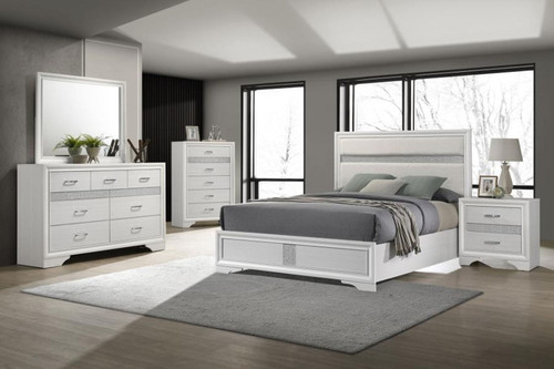 Miranda - 5 Piece California King Bedroom Set - White