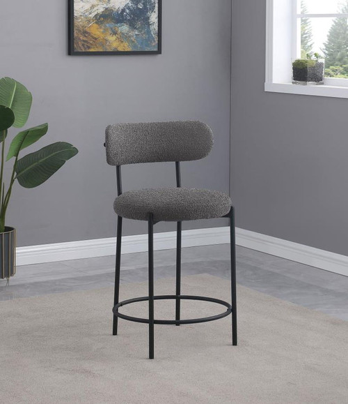 Viola - Boucle Upholstered Counter Chair (Set of 2) - Gray