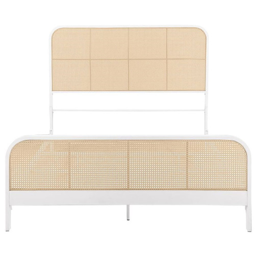Lanewood - Open Cane Rattan Metal Eastern King Bed - White