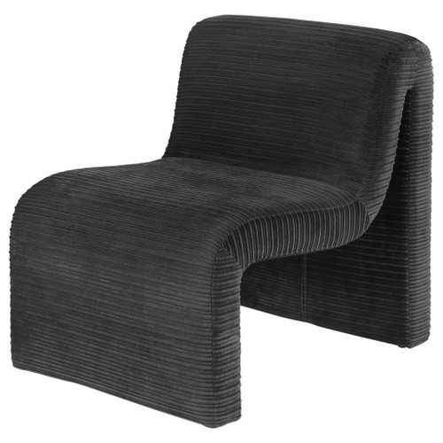 Drayton - Upholstered Curved Armless Accent Chair - Black