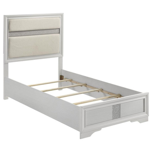 Miranda - Upholstered Twin Panel Bed - White