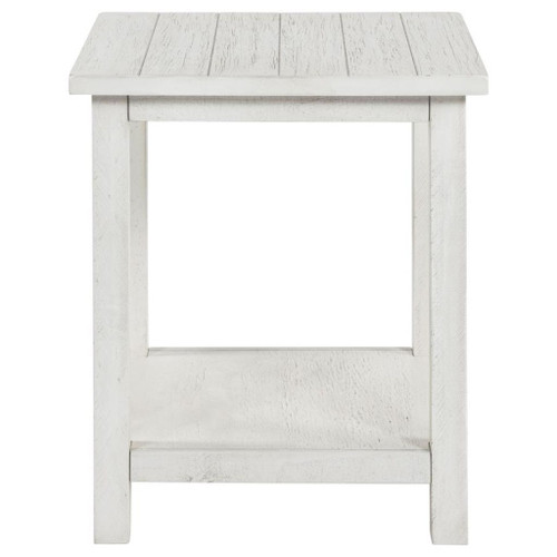Payne - Wood End Table With Shelf - White