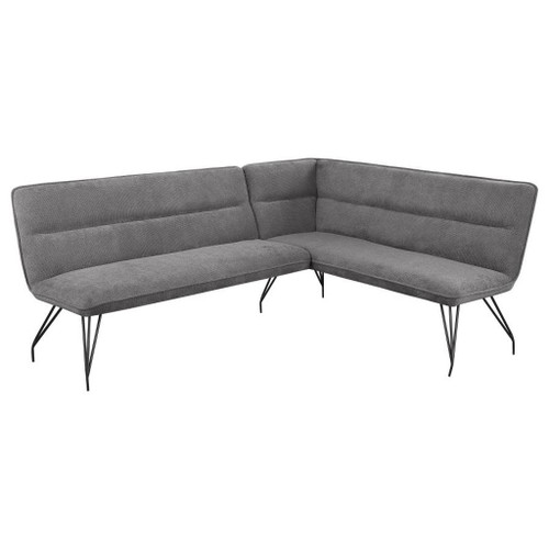 Dodson - Fabric Upholstered L-Shaped Nook Dining Bench - Gray