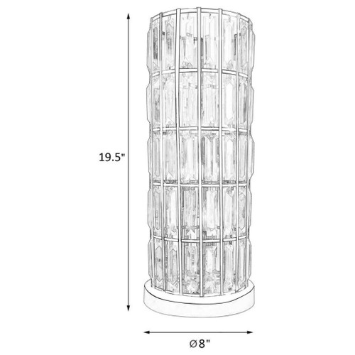 Wanda - Crystal Shade Bedside Table Lamp - Silver