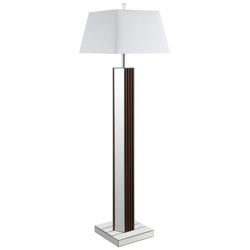Elena - Square Tapered Mirrored Floor Lamp - Brown