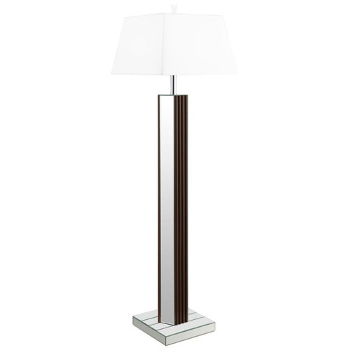 Elena - Square Tapered Mirrored Floor Lamp - Brown
