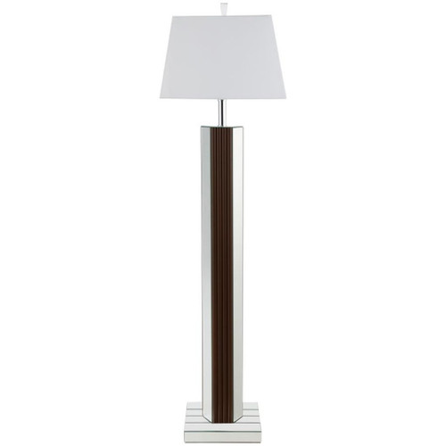 Elena - Square Tapered Mirrored Floor Lamp - Brown