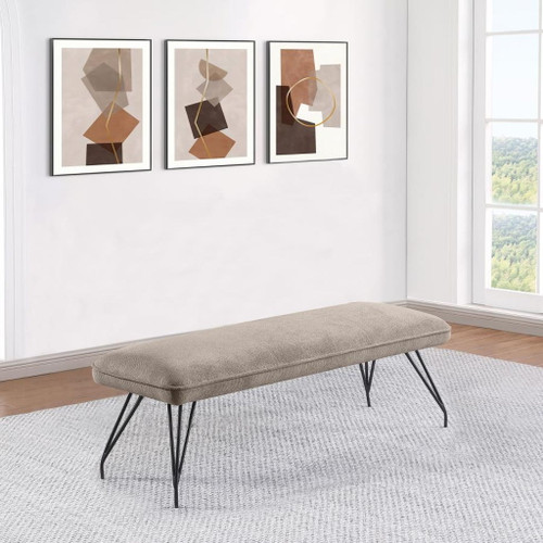 Dodson - Fabric Upholstered Dining Bench - Taupe